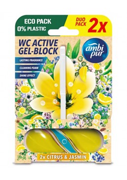 Гелевий підвісний блок для туалету Ambi Pur WC Active Gel-Block Цитрус і жасмин, 2х45 г